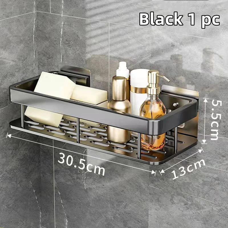 Bathroom Shelf Kitchen Storage Organizer Aluminum Alloy Shampoo Rack Shower Shelf Bathroom Accessories - Farefe