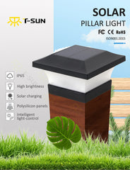 1-4pcs LED Solar Post Deck Cap Fence Landscape Lamp, Waterproof IP65 Garden Gate Solar Powered Decoration - Farefe