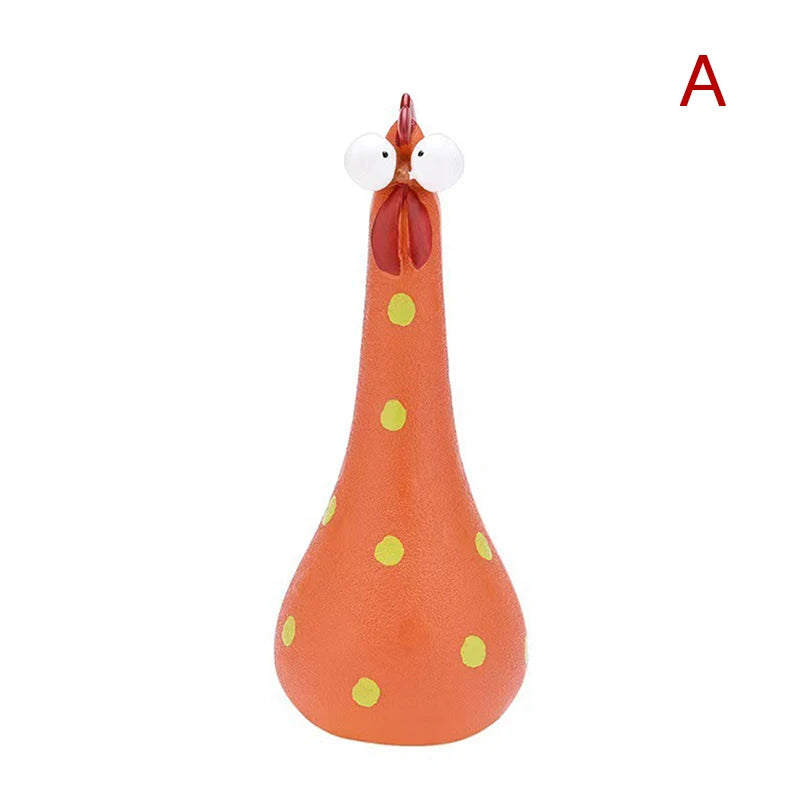 Resin Long Neck Chicken Ornaments for Garden Courtyard Decoration - Farefe