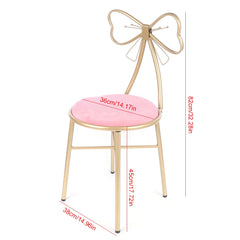 Luxury Minimalist Makeup Vanity Stool Butterfly Backrest Chair in Deep Pink/Light Pink - Farefe