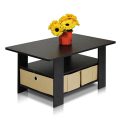 Furinno Coffee Table with Bin Drawer, Modern Style, for Home, Made in Mainland China