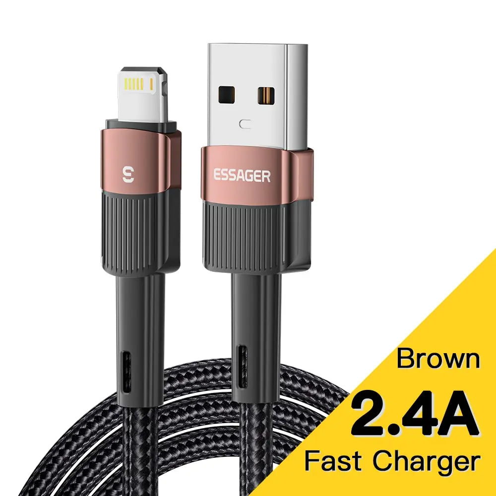 Essager Fast Charging For iPhone Usb Cable 11 12 13 Pro Max Mini Xs Xr X SE 8 7 6 Plus 6s 5 5s 2.4A Wire For iPhone Charger Cord - Farefe