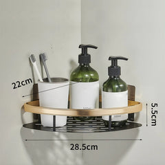 Bathroom Shelf Organizer Aluminum Alloy Shower Shelf Accessories Shampoo Rack No Drill Shelf - Farefe