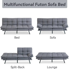 Multifunctional Futon Sofa Bed, Convertible Sleeper Couch, Memory Foam Loveseat - 70 characters