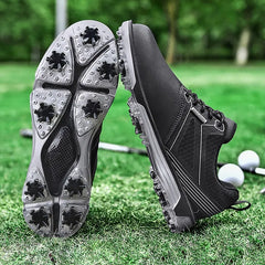 Men's Professional 9 Spike Golf Shoes, Solid Non Slip Sneakers