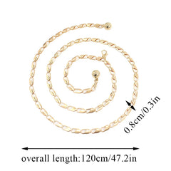 Fashion Circle Metal Waist Chain Belt Women's Gold Silver Waistband - Farefe