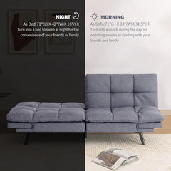 Multifunctional Futon Sofa Bed, Convertible Sleeper Couch, Memory Foam Loveseat - 70 characters