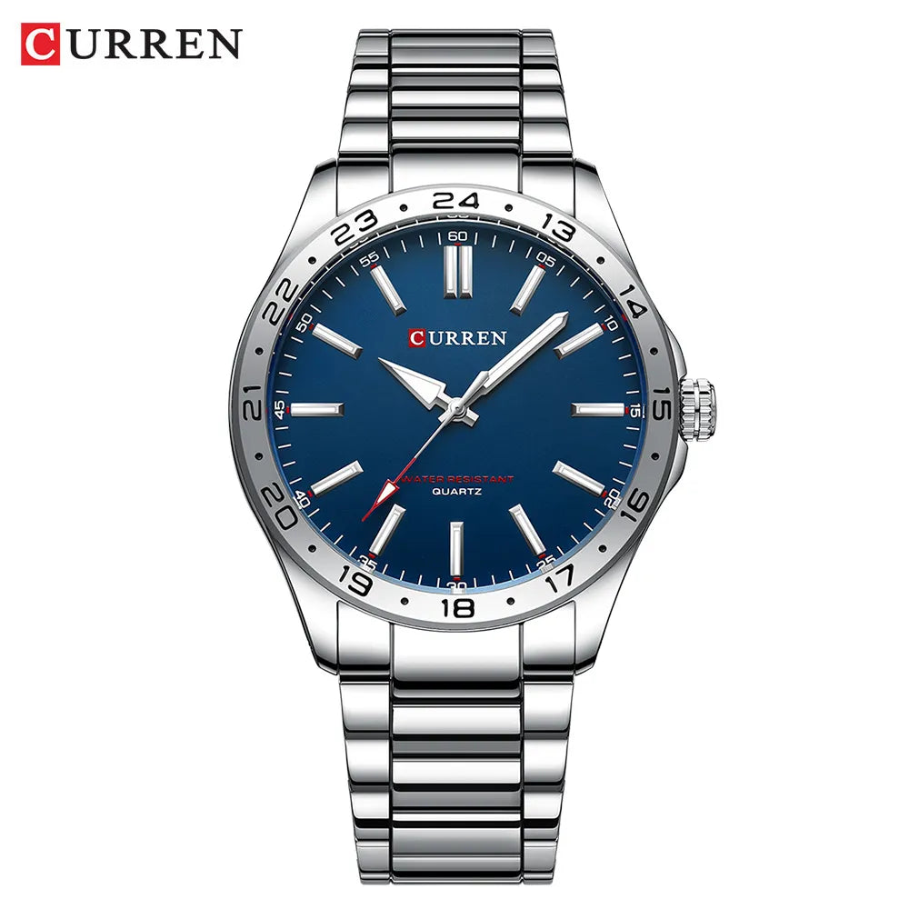 CURREN Men Ultra Thin Stainless Steel Quartz Watch - Fashion Casual Business Relogio Masculino - Farefe