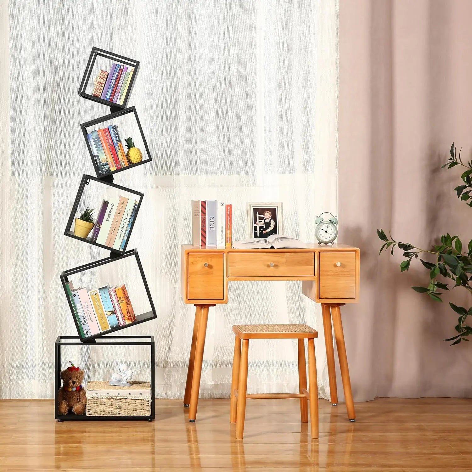 Bookshelf, 5-Tier Bookshelves, 67" Tall Black Bookshelf - Farefe