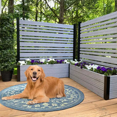 WoodTek Vinyl Outdoor Privacy Screen and Planter Box Kit (4ft H x 4ft W x 1ft L)