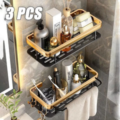 1-3 Piece Bathroom Shelves Drill-Free Shower Organizer Shelf - Farefe
