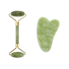 2pcs Gua Sha Massager for Face Care Jade Rollers Beauty Health Skin Scraping Chin Lifting Natural Stone Gouache Massage - Farefe