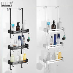 Black Hanging Bathroom Shelf Organizer Shampoo Holder Storage Rack EL5018 - Farefe