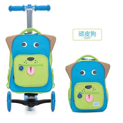 Children Ride On Scooter Suitcase with Wheels and Telescopic Handle for Kids - Carry On Travel Luggage Bag - Farefe