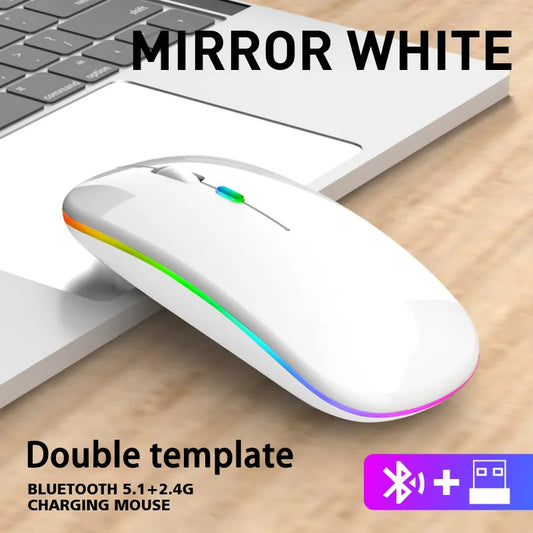 Wireless Bluetooth RGB Rechargeable Gaming Mouse for Laptop PC - Farefe