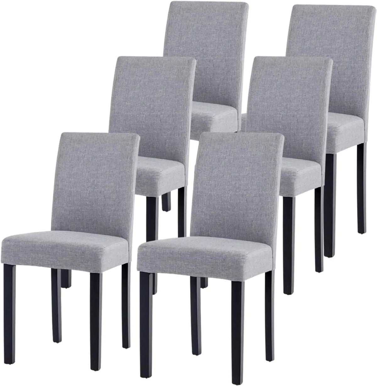 Dining Chair Set of 6, Luxury Fabric Kitchen Chair Side Chair with Backrest and Wood Legs - Farefe