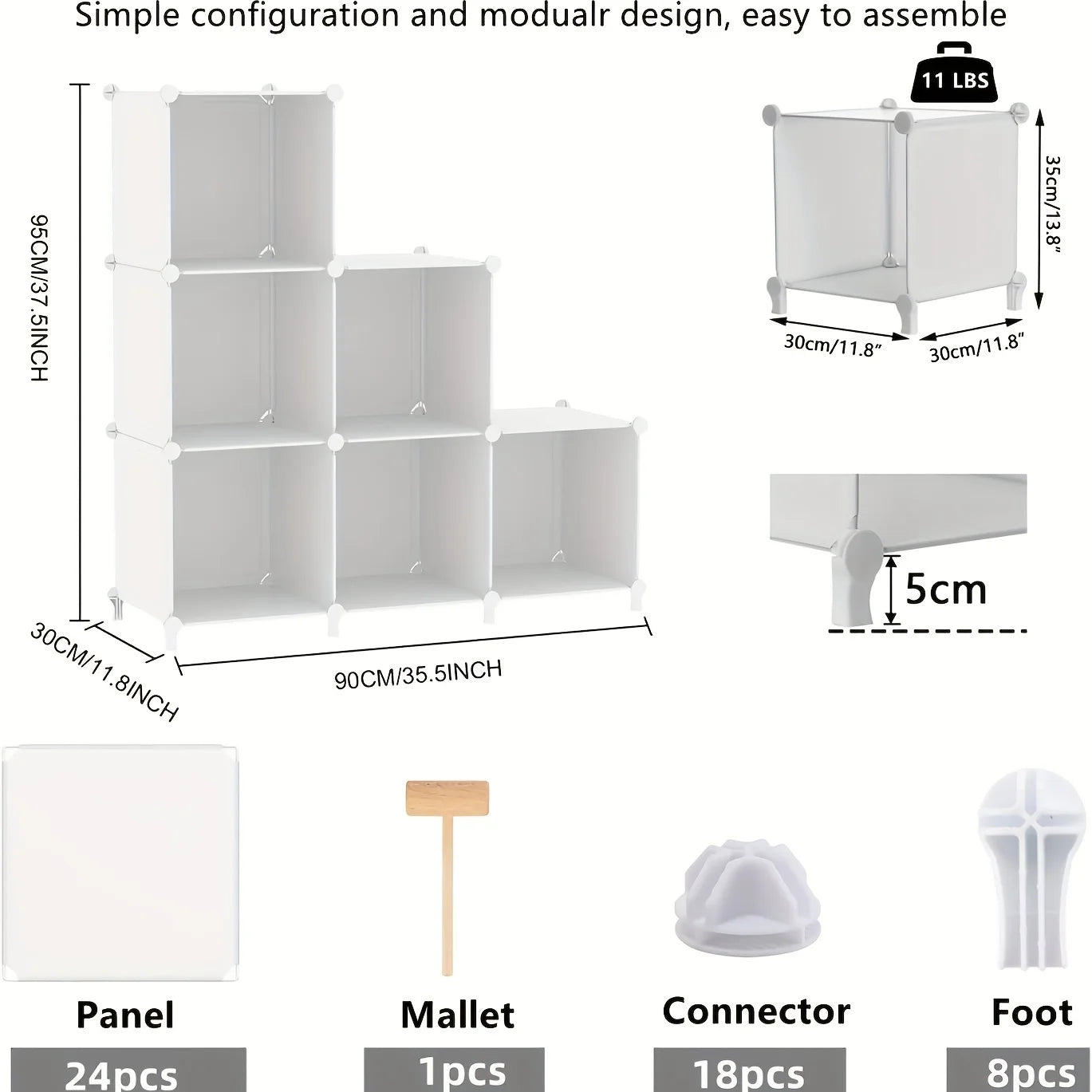 1pc Frosted Transparent Plastic Shelf, 6-grid Storage Rack, Simply-assembled Bookshelf - Farefe