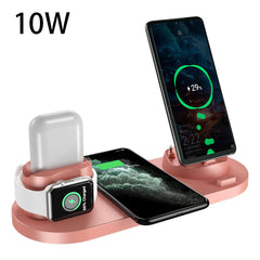 Wireless Fast Charger Pad for iPhone & Phone - 6-in-1 Charging Dock Station