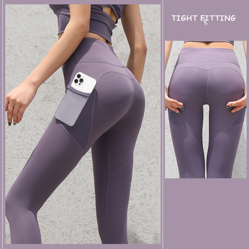 Gym Sport Seamless Leggings With Pockets - High Waist Women's Fitness Running Yoga Pants - Farefe