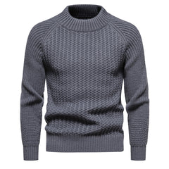 Men's Casual Loose Solid Color Round Neck Sweater - Farefe