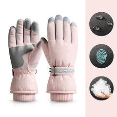 Snowflake Cartoon Print Gloves - Winter Touchscreen Waterproof Windproof Warm Gloves