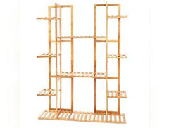 9 Tier Bamboo Plant Stand Rack for Indoor Outdoor Display – Holds 17 Pots