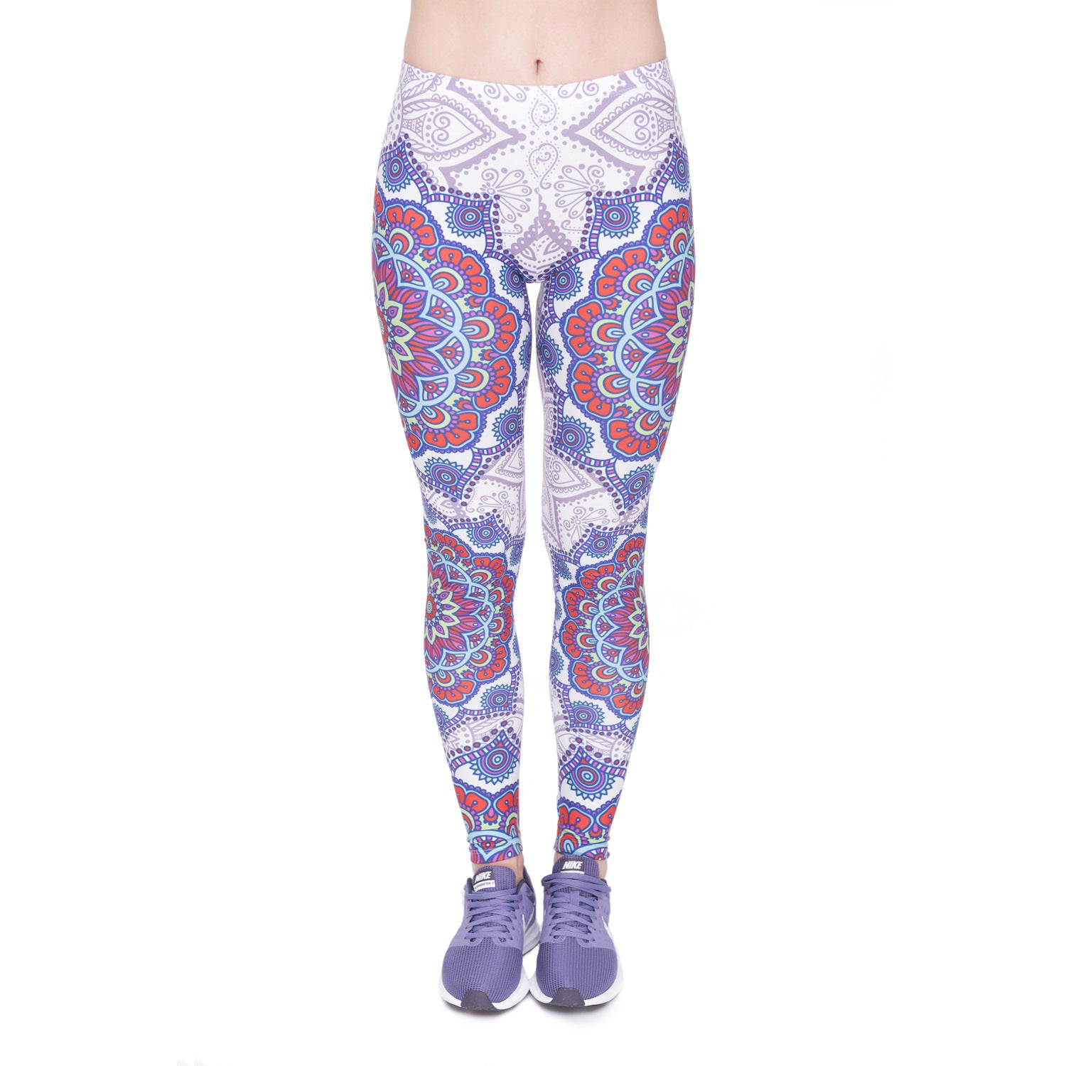 Digital Printed Cropped Trousers - 180G Milk Silk Fabric, Asian Sizes, 92CM Length, 66CM Waist, 20CM Leg Opening, Single 0PP Pack - Farefe