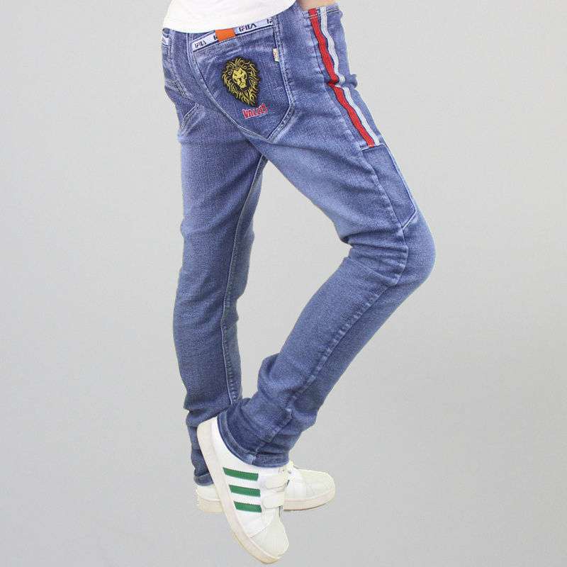 Boys Jeans Casual Pants Straight Stretch - Farefe