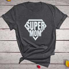 Super Mom Graphic Print Casual Fashion Short Sleeve T-Shirt