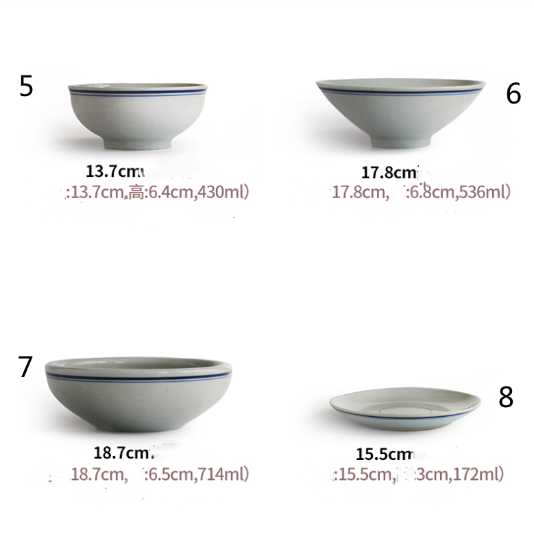 Chinese Style Retro Ceramic Tableware Set - Old-fashioned Bowls & Plates - Farefe