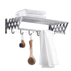 Stainless Steel Shelf Bathroom Storage Towel Rack - No Installation Needed