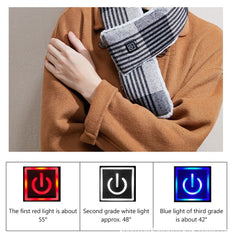 Graphene Smart Heating Scarf - Electric Scarf with Three-Speed Thermostat, 40~55°C Temperature Setting, 80*10CM Size