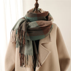 Men's And Women's Thickened Warm Plaid Scarves - Keep Warm in Style