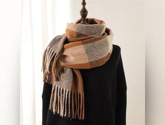Men's And Women's Thickened Warm Plaid Scarves - Keep Warm in Style