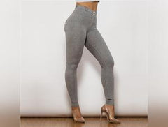 Melody Cotton Bum Lifting Leggings Booty Shaping Gray Push Up Pants Women