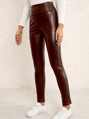 Women's High Waist Stretch Skinny Leather Pants