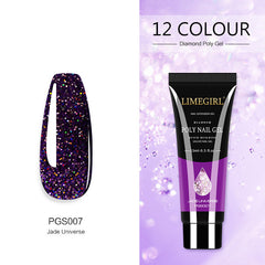 12 Color Nail Art Glitter Powder Extension Gel - Painless and Shimmering Nail Art Sequin Gel - Farefe