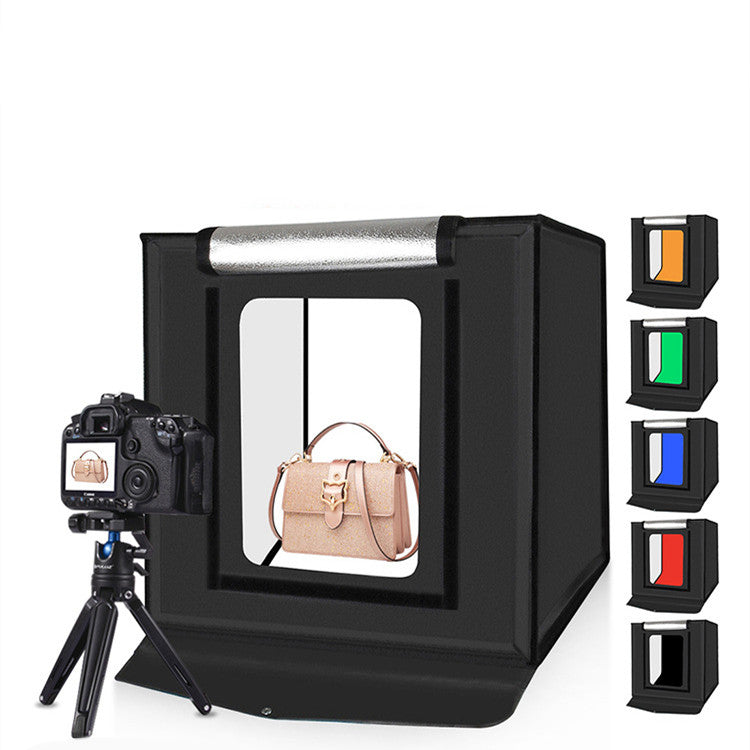 40CM Folding Studio LED Photo Soft Light Box - Dimmable Highlighting, Portable Design - Farefe