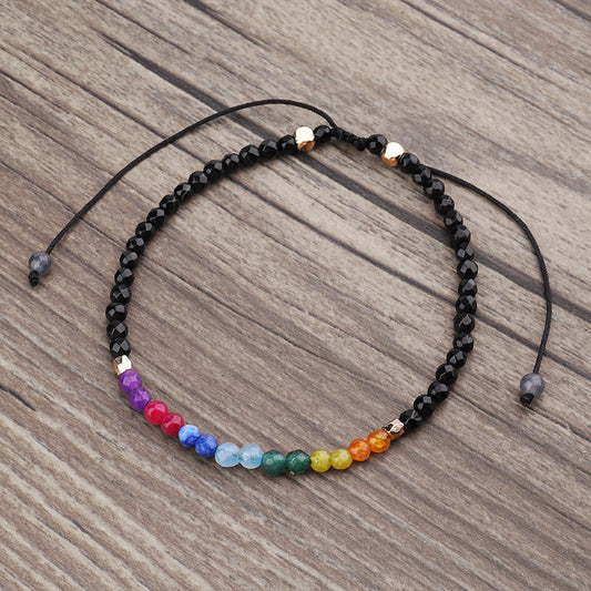 Constellations Seven Chakras Colored Stones Bracelet - Elevate Your Style with this Exquisite Ethnic Design