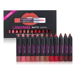 12-Piece Long-Lasting Matte Lipstick Set for Stunning Lip Looks - Farefe