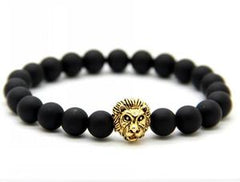 King of the Jungle: Lion Carved Stone Bracelet for Strength and Style