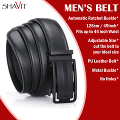 Microfiber PU Leather Ratchet Belt Belts For Men Adjustable Size with Automatic Slide Buckle