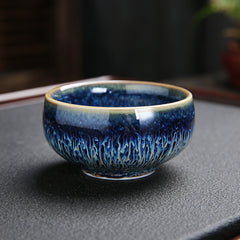 Single Kung Fu For Changing Tea Bowls - Retro Chinese Ceramic Tea Tableware with Colored Glaze Technology - Farefe