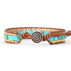 Fashion Leather Bracelet: Imperial Stone Hand-woven Elegance for Unisex Style