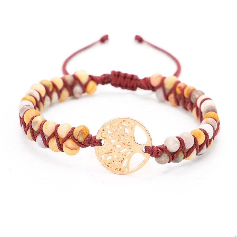 Handcrafted Woven Tree of Life Yoga Bracelet: Embrace Ethnic Style and Retro Charm - Farefe