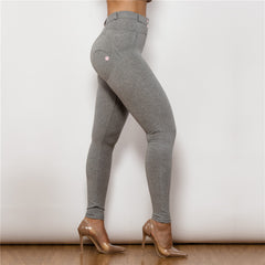 Melody Cotton Bum Lifting Leggings Booty Shaping Gray Push Up Pants Women