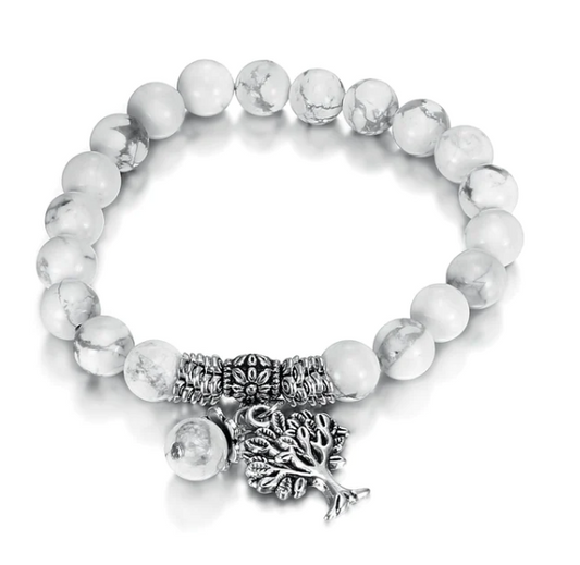Elegant Frosted White Pine Bead Bracelet - A Must-Have for Stylish Women - Farefe