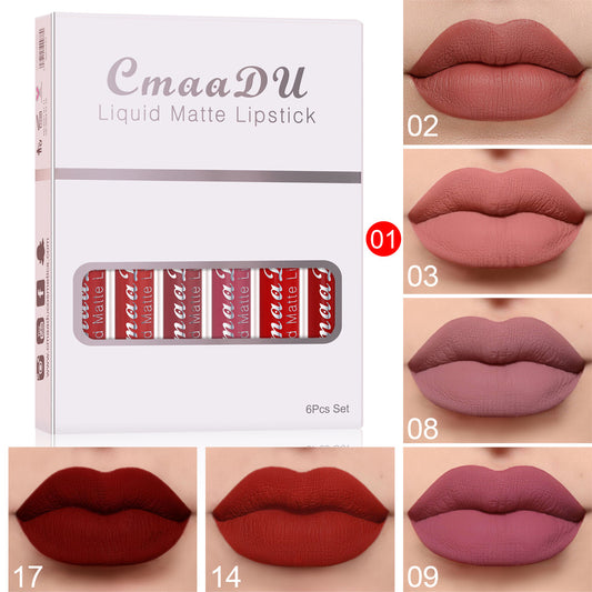 6-Piece Velvet Lipstick - Easy to Color - Matte Finish - Farefe