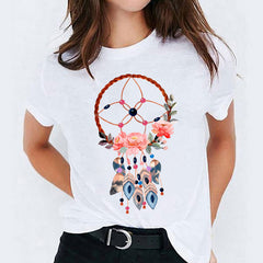 Cartoon Love Sweet Cute Short Sleeve Women's Shirt