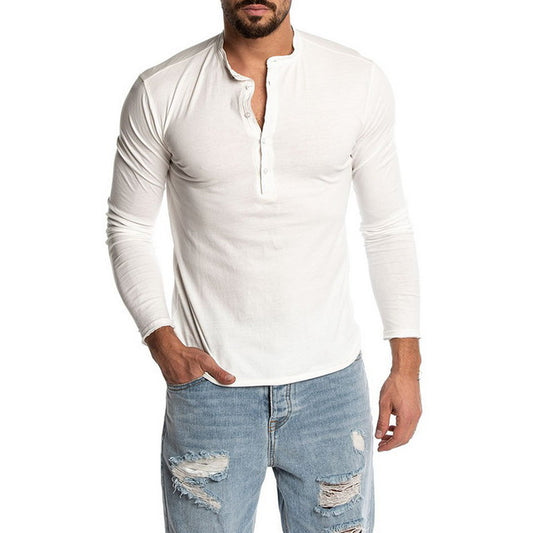 Men's Solid Color Long Sleeve O-neck T-shirts - Fashionable and Comfortable Spring Wear - Farefe